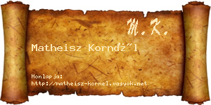 Matheisz Kornél névjegykártya