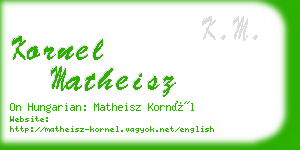 kornel matheisz business card